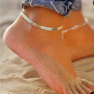 Sterling Forever NEW CHEVRON ANKLET